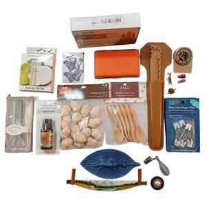 Vtg Junk Drawer Lot of 20 Fragrance Oil Candle Wax Diaper Pins Letter Opener+++